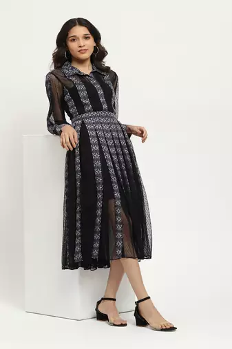 Black veronica net shirt dress with bustier