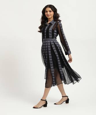 Black veronica net shirt dress with bustier 4