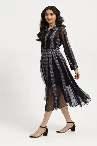 Black veronica net shirt dress with bustier