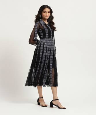 Black veronica net shirt dress with bustier 5