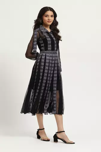 Black veronica net shirt dress with bustier