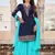 Enthralling Blue Faux Georgette Semi Stitched Festive Women's Salwar Suits Semi stitched