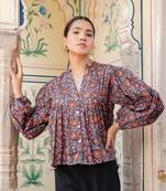 The jaipur art handblock printed mira blouse