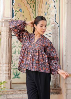 The jaipur art handblock printed mira blouse 2