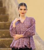 The jaipur art hand block printedhazel wrap blouse