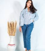 The jaipur art blue floral lisa blouse