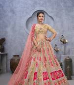 Radiant Magenta (Rani) Bridal  Organza  Intricate Silk Lehenga