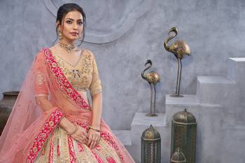 Radiant Magenta (Rani) Bridal  Organza  Intricate Silk Lehenga 4