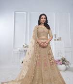 Golden Embroidered Bridal lehenga
