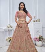 Pastel Onion Embroidered Bridal lehenga
