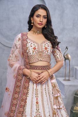 White Bridal Lehenga Choli for Women 4