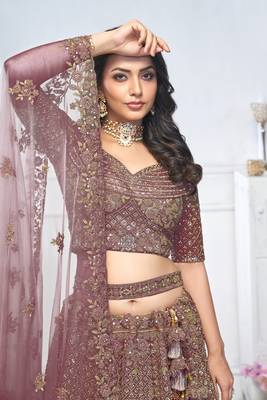 Dark Purple bridal wear lehenga 2