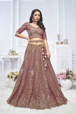 Dark Purple bridal wear lehenga 3
