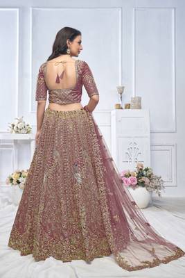 Dark Purple bridal wear lehenga 4