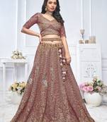 Dark Purple bridal wear lehenga