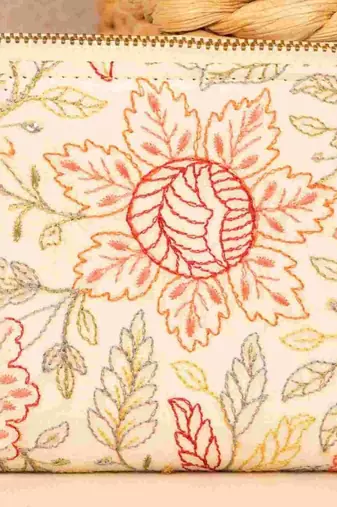 Ivy floral embroidered wallet