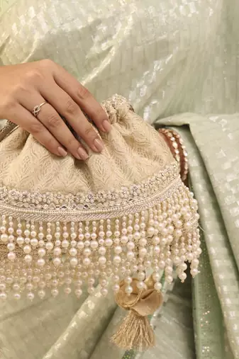 Anahi embroidered brocade potli