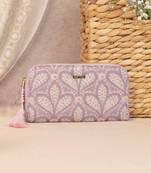 Nyraa embroidered wallet - violet