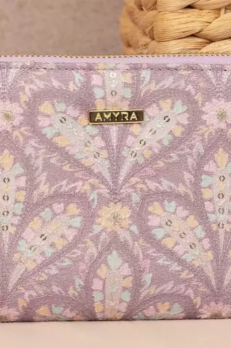 Nyraa embroidered wallet - violet