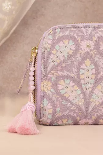 Nyraa embroidered wallet - violet