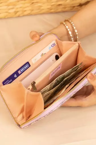 Nyraa embroidered wallet - violet