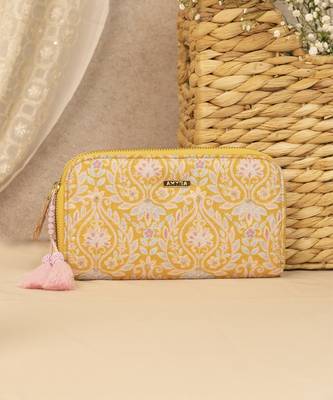 Nyraa embroidered wallet - mustard 1