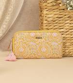 Nyraa embroidered wallet - mustard