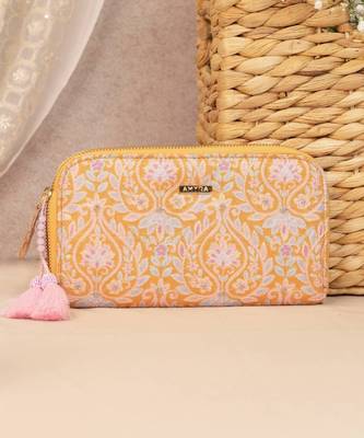 Nyraa embroidered wallet - mustard 5
