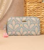 Nyraa embroidered wallet - powder blue