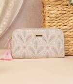 Nyraa embroidered wallet - offwhite