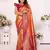 Orange tissue silk blend with butti weaving saree with blouse