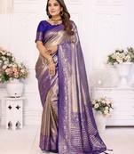 Lavender tissue silk blend with butti weaving saree with blouse