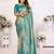 Blue tissue silk blend with butti weaving saree with blouse