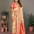 Orange viscose silk blend with butties weaving saree with blouse