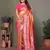 Orange tissue silk blend with paithani woven saree with blouse