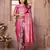 Rani pink banarasi chaturi silk blend with jari weaving saree with blouse