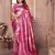 Purple banarasi chaturi silk blend with jari weaving saree with blouse