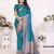 Blue silk blend with zari weaving saree with blouse