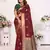 Maroon weaving saree with blouse
