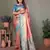 Light red tissue silk blend with weaving saree with blouse