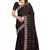 Black embroidered satin saree with blouse piece