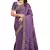 Lavender embroidered satin saree with blouse piece