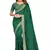 Green embroidered Vichitra Blooming Silk saree with blouse piece
