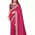 Pink embroidered Vichitra Blooming Silk saree with blouse piece