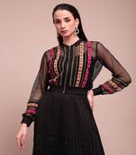 Black luciano mesh jacket with camisole