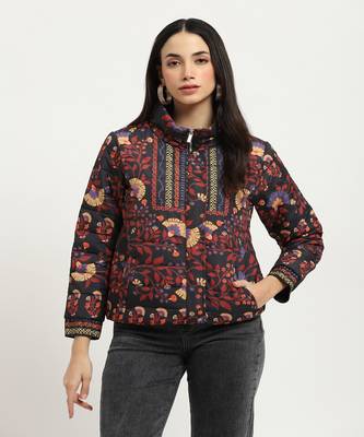 Black & rust blue asher puffer jacket 2