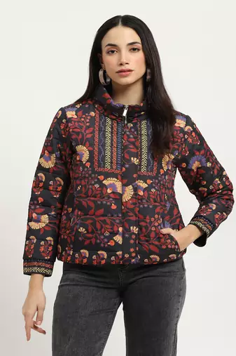 Black & rust blue asher puffer jacket