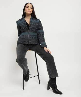 Black & blue asher puffer jacket 1