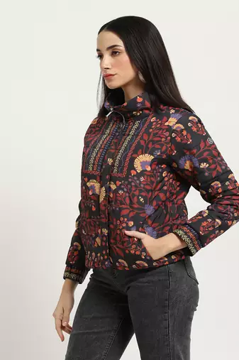 Black & rust blue asher puffer jacket