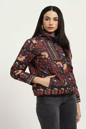 Black & rust blue asher puffer jacket
